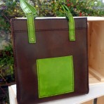 Sac cabas brun & vert