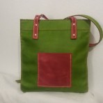 Sac cabas vert & marron